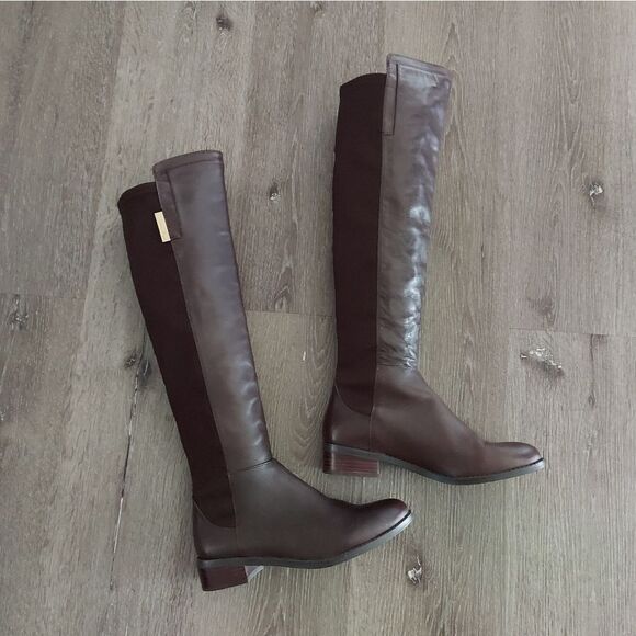 Vince Camuto Kellisi Tall Brown Leather Boot 6.5 - Picture 1 of 8